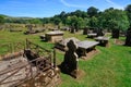 Monks Gravestones in a Well Tended Churchyard.