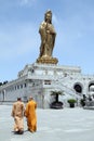 Monks and Guan Yin Royalty Free Stock Photo