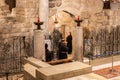 Monks lead general Sunday afternoon prayer at the main altar of Church of the Annunciation in Nazareth city in northern Israel Royalty Free Stock Photo
