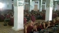 Monks During Lunch at Kalaywa Tawya Monastery in Yangon.