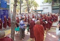 Monks at the Mahagandayon Monastery in Amarapura Myanmar Royalty Free Stock Photo