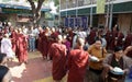 Monks at the Mahagandayon Monastery in Amarapura Myanmar Royalty Free Stock Photo