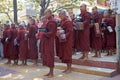 Monks at the Mahagandayon Monastery in Amarapura Myanmar Royalty Free Stock Photo