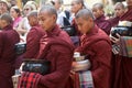 Monks at the Mahagandayon Monastery in Amarapura Myanmar Royalty Free Stock Photo