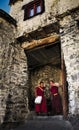 Monks Playing Royalty Free Stock Photo