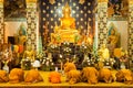 Monks praying in church