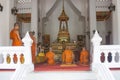 Monks praying mantras in thai temple, Lumbini Royalty Free Stock Photo