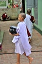 Monks Prepare to Eat Lunch Royalty Free Stock Photo