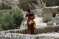 Monks, red, stone, religion, festival,children