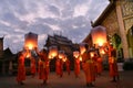 Monks release floating lamp