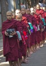 Monks in a row for lunch: Mahagandayon Monastery