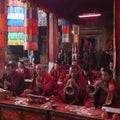 Monks in Samye Monastery - Tibet