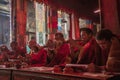 Monks in Samye Monastery - Tibet Royalty Free Stock Photo