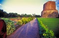 Monks from Sarnath buddhist temple Royalty Free Stock Photo