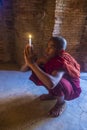 Monks at Shwenandaw Monastery in Mandalay , Myanmar Royalty Free Stock Photo