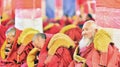 Monks are studying Buddhist scriptures