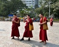 Monks taking photos Royalty Free Stock Photo
