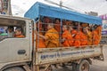 Monks in truck