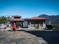 Monks walking at a Buddhist university