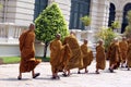 Monks in Wat Phra Kaew, Bangkok, Thailand, Asia Royalty Free Stock Photo