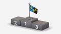 Monmouthshire 3D waving flag illustration on winner podium.