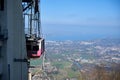 Full shot on cable car`s cabin in SalÃÂ¨ve mountain