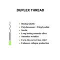 Mono duplex Thread for facelift and wrinkle smoothing. Mesotherapy Infographics. Cosmetology. Vector illustration on