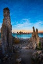 Mono Lake South Tufa after Sunset Vertical Composition Royalty Free Stock Photo