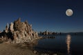 Mono Lake Tufas With the Moon Royalty Free Stock Photo