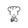 Mono line chef logo vector illustration