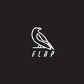 Mono line eagle logo design template in black background Royalty Free Stock Photo