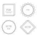 Mono line frames elegant design elements badges, vignettes vector. Royalty Free Stock Photo