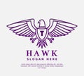mono line hawk logo design template Royalty Free Stock Photo