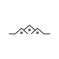 Mono line real estate house logo icon design template Royalty Free Stock Photo