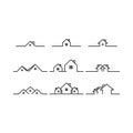 Mono line real estate house logo icon design template