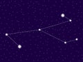 Monoceros constellation. Starry night sky. Space objects, galaxy. Vector