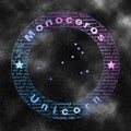 Monoceros Constellation, Unicorn Constellation Royalty Free Stock Photo