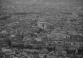 Monochome of Paris from the top.