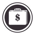Monochorme circular border portfolio with dollar symbol Royalty Free Stock Photo