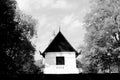 Monochorme View of a chapel, or viharn, at the Buddhist temple of Wat Chet Yot in Chiang Mai, Thailand