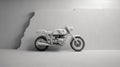 Monochromatic 3d Bmw Motorcycle Rendering On A Wall