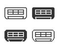 Monochromatic air conditioner icon in different variants