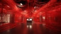 Monochromatic Bio-art Room With Red Wires For Jd.com Venture Royalty Free Stock Photo