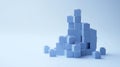 Monochromatic Blue Building Blocks