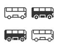 Monochromatic bus icon in different variants