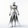 Monochromatic Chaos: A Costumed Gentleman In 3d Royalty Free Stock Photo