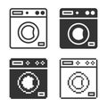 Monochromatic clothes washer icon in different variants Royalty Free Stock Photo
