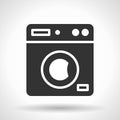 Monochromatic clothes washer icon Royalty Free Stock Photo