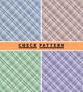 Monochromatic color based 4 type of blue, green, brown, green tartan plaid patterns, fabric pattern. Checkered texture Royalty Free Stock Photo