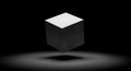 Monochromatic Cube: A Study in Light and Shadow Royalty Free Stock Photo